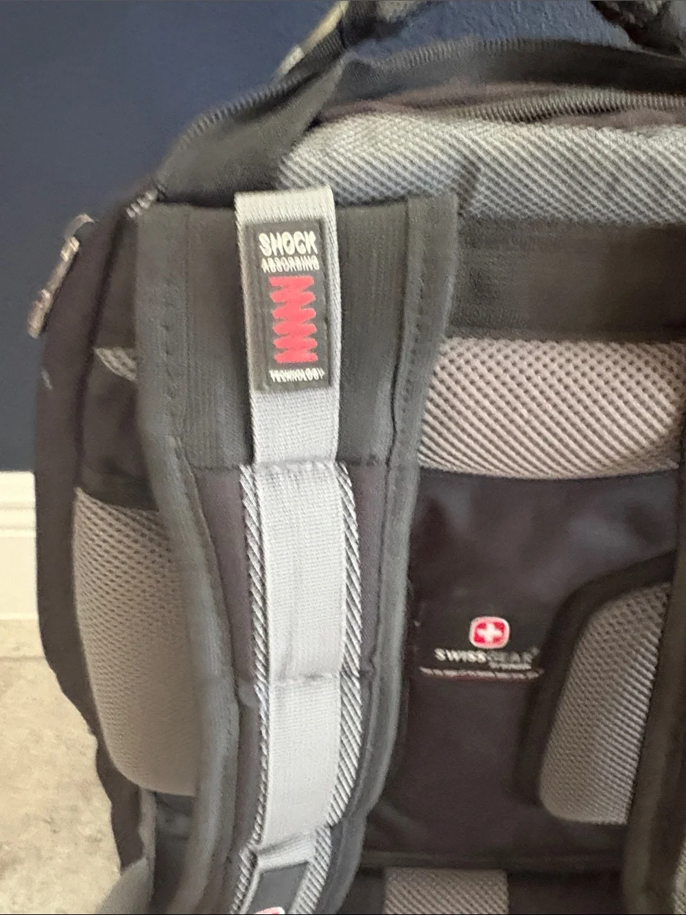 Swiss-Style Black and Gray Men's Backpack with Front Organizer